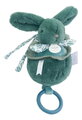 Plyšový zajačik s melódiou Lapin Doudou Music Box Green Doudou et Compagnie v darčekovom balení zelený 20 cm od 0 mes