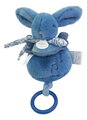 Plyšový zajačik s melódiou Lapin Doudou Music Box Blue Doudou et Compagnie v darčekovom balení modrý 20 cm od 0 mes