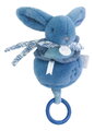 Plyšový zajačik s melódiou Lapin Doudou Music Box Blue Doudou et Compagnie v darčekovom balení modrý 20 cm od 0 mes