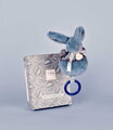 Plyšový zajačik s melódiou Lapin Doudou Music Box Blue Doudou et Compagnie v darčekovom balení modrý 20 cm od 0 mes