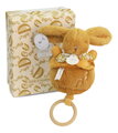 Plyšový zajačik s melódiou Lapin Doudou Music Box Ochre Doudou et Compagnie v darčekovom balení žltý 20 cm od 0 mes