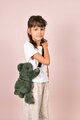 Plyšový crossbody vak medvedík Khaki Bear Bag Doudou et Compagnie s popruhom zelený 30 cm od 24 mes DC4376
