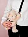 Plyšový crossbody vak medvedík Ivory Bear Bag Doudou et Compagnie s popruhom biely 30 cm od 24 mes DC4378