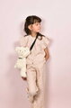 Plyšový crossbody vak medvedík Ivory Bear Bag Doudou et Compagnie s popruhom biely 30 cm od 24 mes DC4378