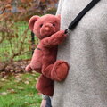 Plyšový crossbody vak medvedík Terracotta Bear Bag Doudou et Compagnie s popruhom oranžový 30 cm od 24 mes DC4379