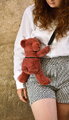 Plyšový crossbody vak medvedík Terracotta Bear Bag Doudou et Compagnie s popruhom oranžový 30 cm od 24 mes DC4379