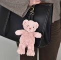 Plyšový medvedík prívesok na kľúče Pink Bear Bag Charm Doudou et Compagnie ružový 20 cm od 24 mes DC4382