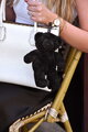 Plyšový medvedík prívesok na kľúče Black Bear Bag Charm Doudou et Compagnie čierny 20 cm od 24 mes DC4384