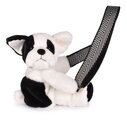 Plyšový crossbody vak psík Bag Dog Black & White Doudou et Compagnie s popruhom čierno-biely 30 cm od 24 mes