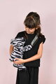 Plyšový crossbody vak zebra Bag Zebra Doudou et Compagnie s popruhom čierno-biely 30 cm DC4565