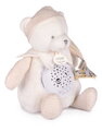 Plyšový medvedík Doudou 25 Years Musical Night Light Star Projector White Doudou et Compagnie so svetlom hudbou a bielym šumom biely 19 cm od 0 mes