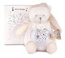 Plyšový medvedík Doudou 25 Years Musical Night Light Star Projector White Doudou et Compagnie so svetlom hudbou a bielym šumom biely 19 cm od 0 mes