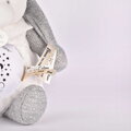 Plyšový medvedík Doudou 25 Years Musical Night Light Star Projector Grey Doudou et Compagnie so svetlom hudbou a bielym šumom sivý 19 cm od 0 mes