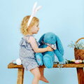 Plyšový zajačik Bunny Fleurette Turquoise Doudou et Compagnie modrý 35 cm od 0 mes DC4595