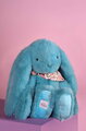 Plyšový zajačik Bunny Fleurette Turquoise Doudou et Compagnie modrý 35 cm od 0 mes DC4595