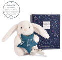 Plyšový zajačik s hviezdičkou Váhy White Bunny Libra Astro Plush with Comforter Doudou et Compagnie v darčekovom balení biely 12 cm od 0 mes DC4657