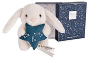 Plyšový zajačik s hviezdičkou Váhy White Bunny Libra Astro Plush with Comforter Doudou et Compagnie v darčekovom balení biely 12 cm od 0 mes DC4657