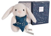 Plyšový zajačik s hviezdičkou Škorpión White Bunny Scorpio Astro Plush with Comforter Doudou et Compagnie v darčekovom balení biely 12 cm od 0 mes DC4
