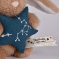 Plyšový zajačik s hviezdičkou Strelec White Bunny Sagittarius Astro Plush with Comforter Doudou et Compagnie v darčekovom balení biely 12 cm od 0 mes 