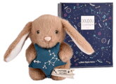 Plyšový zajačik s hviezdičkou Strelec White Bunny Sagittarius Astro Plush with Comforter Doudou et Compagnie v darčekovom balení biely 12 cm od 0 mes 