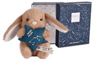 Plyšový zajačik s hviezdičkou Vodnár Brown Bunny Aquarius Astro Plush with Comforter Doudou et Compagnie v darčekovom balení hnedý 12 cm od 0 mes DC46