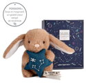 Plyšový zajačik s hviezdičkou Ryby Brown Bunny Pisces Astro Plush with Comforter Doudou et Compagnie v darčekovom balení hnedý 12 cm od 0 mes DC4662