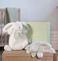 Plyšový zajačik na maznanie Bunny Bonbon Sage Green Doudou et Compagnie zelený 25 cm od 0 mes DC4666