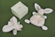 Plyšový zajačik na maznanie Bunny Bonbon Sage Green Doudou et Compagnie zelený 25 cm od 0 mes DC4666