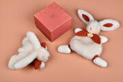 Plyšový zajačik na maznanie Bunny Bonbon Terracotta Plush Doudou et Compagnie oranžový 20 cm od 0 mes DC4664