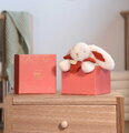 Plyšový zajačik na maznanie Bunny Bonbon Terracotta Plush Doudou et Compagnie oranžový 20 cm od 0 mes DC4664