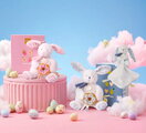 Plyšový zajačik s donutom Vanilla Strawberry Bunny Plush Doudou et Compagnie v darčekovom balení ružový  20 cm od 0 mes DC4670