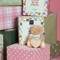 Plyšový medvedík so srdiečkom Heart Bear Unicef Doudou et Compagnie v darčekovom balení hnedý 24 cm od 0 mes DC4681