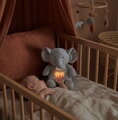 Plyšový sloník s pohybmi dýchania Elephant Breathing Plush Respi'rêves Doudou et Compagnie so svetlom bielym šumom a hudbou sivý 28 cm od 0 mes DC4683