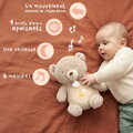 Plyšový medvedík s pohybmi dýchania Bear Breathing Plush Respi'rêves Doudou et Compagnie so svetlom bielym šumom a hudbou hnedý 28 cm od 0 mes DC4684