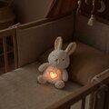 Plyšový zajačik s pohybmi dýchania Bunny Breathing Plush Respi'rêves Doudou et Compagnie so svetlom bielym šumom a hudbou biely 28 cm od 0 mes DC4685