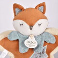 Plyšová líštička s melódiou Timo Music Box Doudou et Compagnie v darčekovom balení modrá 16 cm od 0 mes DC4695
