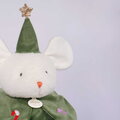 Plyšová myška Christmas Mouse Doudou et Compagnie vianočná kolekcia zelená 40 cm od 0 mes DC4738