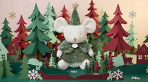 Plyšová myška Christmas Mouse Doudou et Compagnie vianočná kolekcia zelená 40 cm od 0 mes DC4738