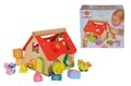 Drevený didaktický domček Shape Sorter House Eichhorn s 12 vkladacími kockami od 12 mes