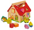 Drevený didaktický domček Shape Sorter House Eichhorn s 12 vkladacími kockami od 12 mes