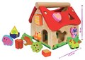 Drevený didaktický domček Shape Sorter House Eichhorn s 12 vkladacími kockami od 12 mes