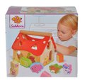 Drevený didaktický domček Shape Sorter House Eichhorn s 12 vkladacími kockami od 12 mes