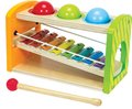 Drevený Xylofón Color Xylophone Hammering Bench Eichhorn s 3 loptičkami a kladivkom od 24 mes