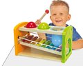Drevený Xylofón Color Xylophone Hammering Bench Eichhorn s 3 loptičkami a kladivkom od 24 mes