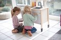 Drevená kuchynka elektronická Play Kitchen Eichhorn varná doska so svetlom