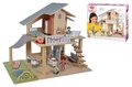 Drevený domček pre bábiky Doll´s House with Furnitures Eichhorn poschodový so 4 izbami 3 figúrkami a nábytkom výška 44 cm