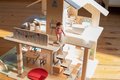 Drevený domček pre bábiky Doll´s House with Furnitures Eichhorn poschodový so 4 izbami 3 figúrkami a nábytkom výška 44 cm