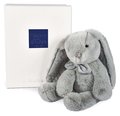 Plyšový zajačik Bunny Pearl Grey Les Preppy Chics Histoire d’ Ours sivý 30 cm v darčekovom balení od 0 mes