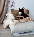 Plyšový koník Horse Palomino Les Petits Nomades Histoire d’ Ours béžový 25 cm v slamenom košíku od 0 mes