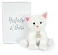 Plyšová mačička Baby Cat White Histoire d’ Ours biela 18 cm v darčekovom balení od 0 mes